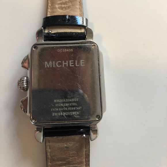 Michele Watch with Black Patent Band (no diamonds) - Picture 11 of 15